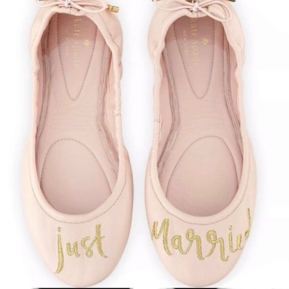 KATE SPADE JUST MARRIED BALLET SLIPPERS PINK FLATS SZ 6 BALLERINA BALLETCORE - Picture 5 of 12